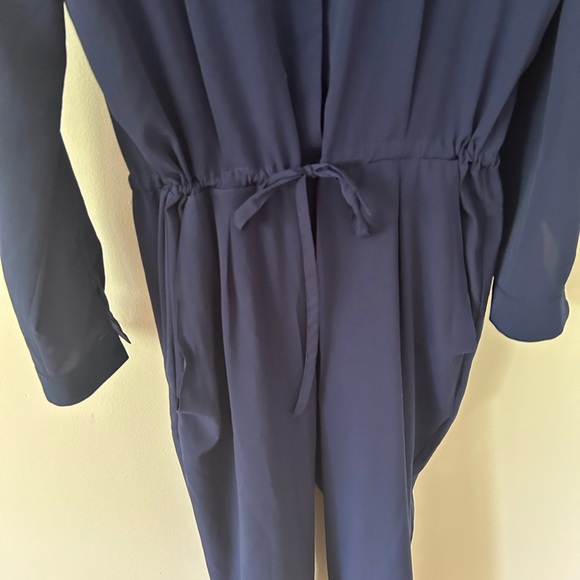 Navy Jumpsuit size medium, Silk blend - Picture 5 of 7